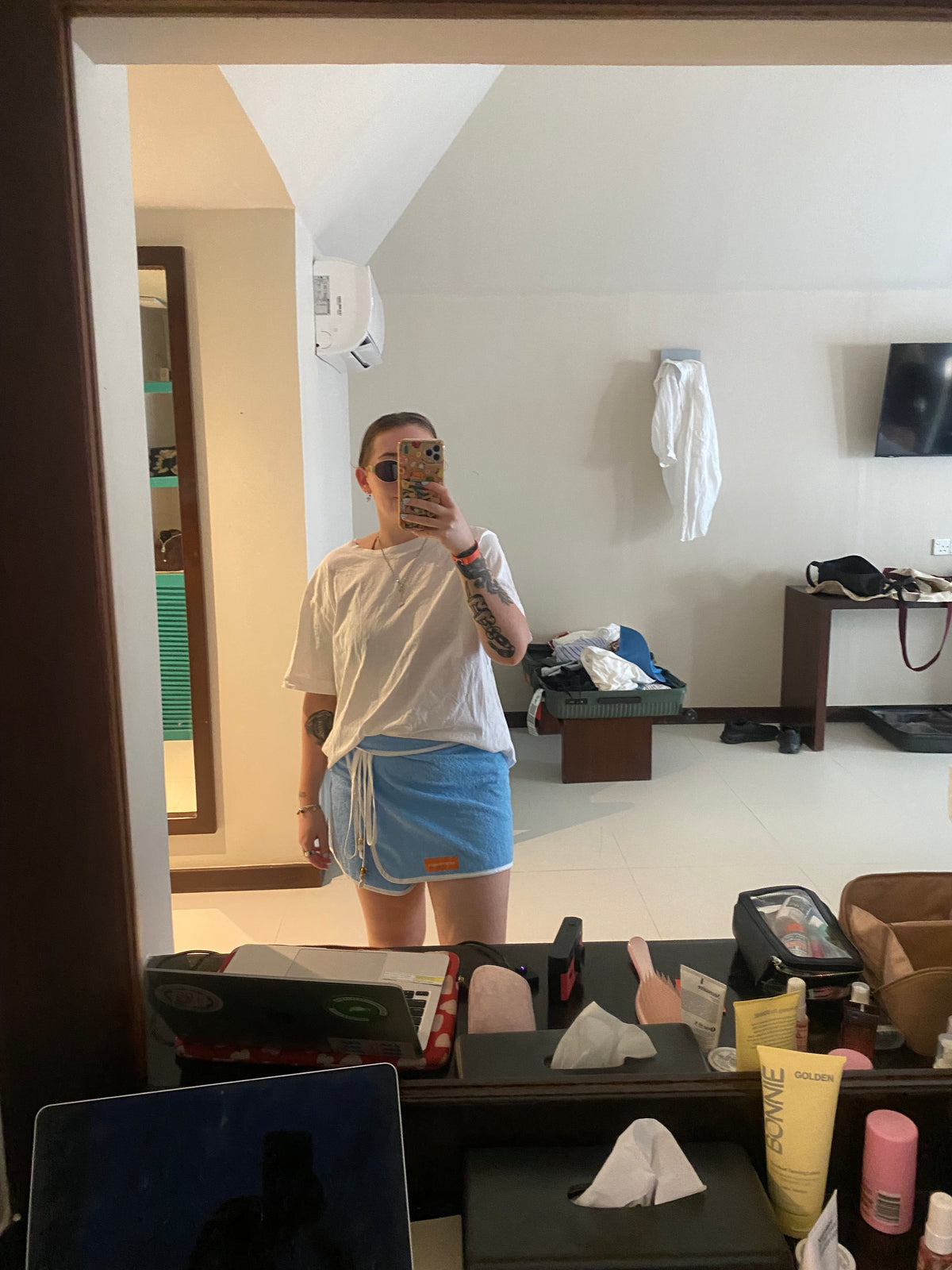 Towel Wrap Skirt - Ocean Blue